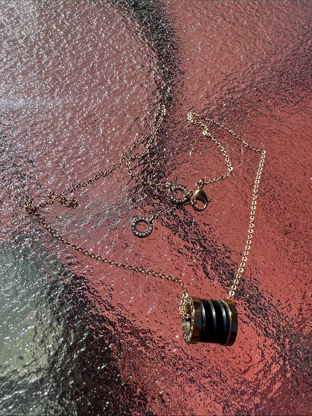 Bulgari Black and Gold B.Zero1-Style Pendant Necklace